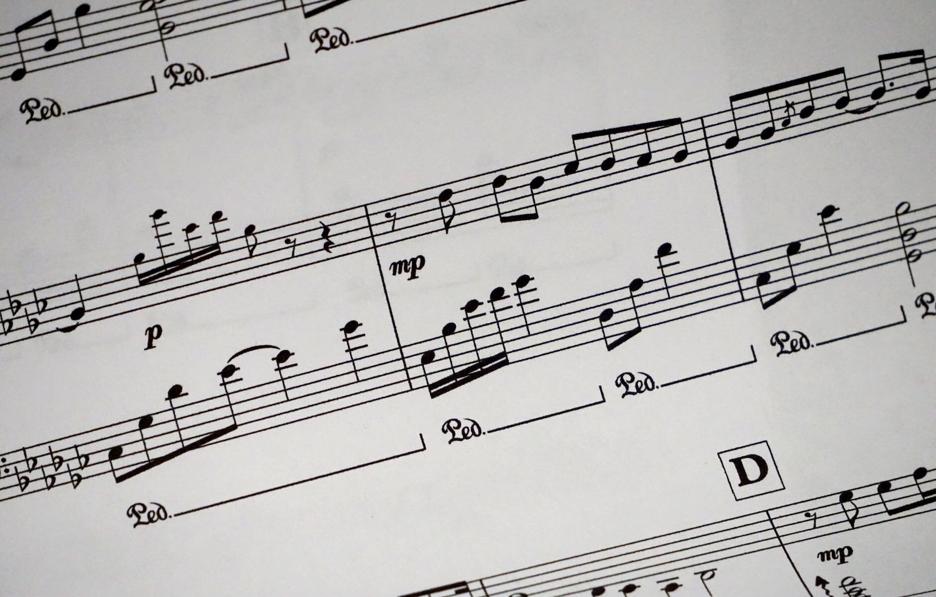music sheet showing musical notes